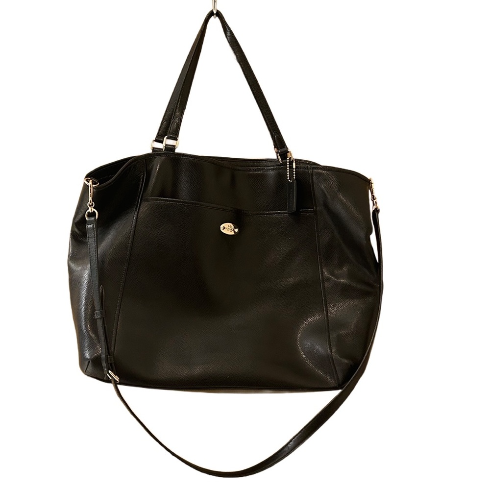 Coach Black Pebble Leather Baby Bag